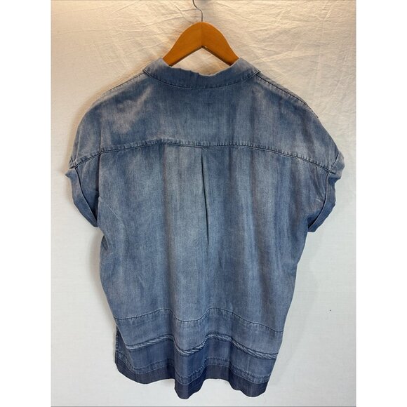 Rails Courtney Chambray‎ Released Hem Button Up Shirt Boxy Oversized Small - Picture 2 of 9